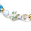 Synthetic Moonstone & Frosted Natural Weathered Agate Beads Stretch Bracelets for Women BJEW-JB11333-03-3