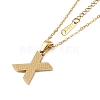 Ion Plating(IP) Initial Letter 304 Stainless Steel Pendant Necklaces NJEW-M199-01G-X-1