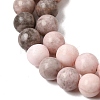Natural Pink Zebra Jasper Beads Strands X-G-P231-01-6mm-5
