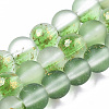 Frosted Spray Painted Glass Beads Strands GLAA-N035-03B-C02-1