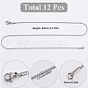 12Pcs 304 Stainless Steel Box Chain Necklaces Set NJEW-SC0001-21-2