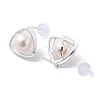 Natural Pearl Triangle Stud Earrings EJEW-P256-57S-2