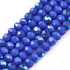 Electroplate Opaque Solid Color Glass Beads Strands LS-EGLA-A044-P6mm-L32-1