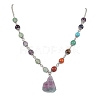 7 Chakra Gemstone Nuggets Pendant Necklaces NJEW-JN05096-4