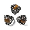 Natural Tiger Eye Adjustable Rings RJEW-I108-03AS-14-4