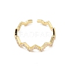 Brass Micro Pave Cubic Zirconia Open Cuff Rings RJEW-R146-02G-3