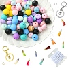 DIY Silicone Beaded Keychain Making Kit DIY-YW0008-61-2
