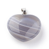 Natural Grey Agate Pendants X-G-S219-17A-2