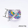 Ethnic Style Brass Micro Pave Cubic Zirconia and Enamel Finger Rings FS-WG810B2-02-4