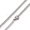 Non-Tarnish 201 Stainless Steel Curb Chain Necklace for Men Women NJEW-P268-A37-1X5-3