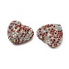 Sparkling Acrylic Heart Beads with Rhinestone Embellishment OACR-NH0001-02B-01-2