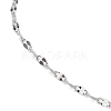 Adjustable 304 Stainless Steel Dapped Chain Necklaces NJEW-K270-02P-3