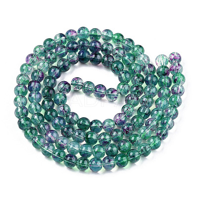 Baking Paint Glass Beads Strands DGLA-Q023-8mm-DB79-01-1
