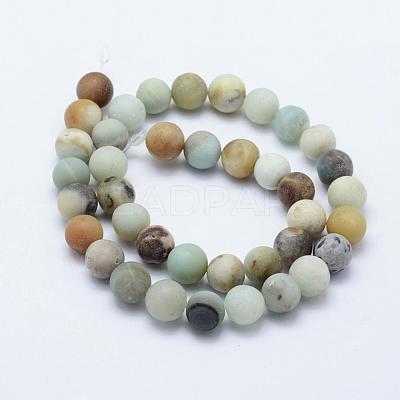 Natural Flower Amazonite Beads Strands G-F518-24-10mm-1