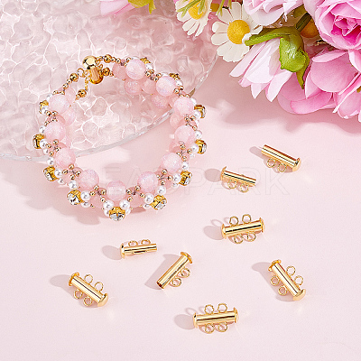 6Pcs Brass Slide Lock Clasps KK-BBC0027-58A-1