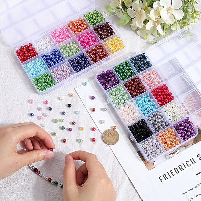 1800Pcs 30 Colors Imitation Pearl Acrylic Beads OACR-SP0001-17-1