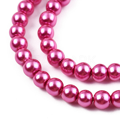 Baking Paint Pearlized Glass Pearl Round Bead Strands LS-HY-Q003-10mm-10-1