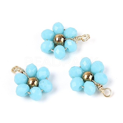 Glass with 304 Stainless Steel Pendants GLAA-T028-13F-1