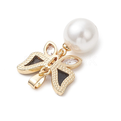3Pcs 3 Sizes Natural Paua Shell with Round White Shell Pearl Pendants PALLOY-JF05084-1