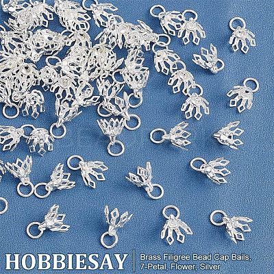Brass Filigree Bead Cap Bails KK-HY0001-21-1