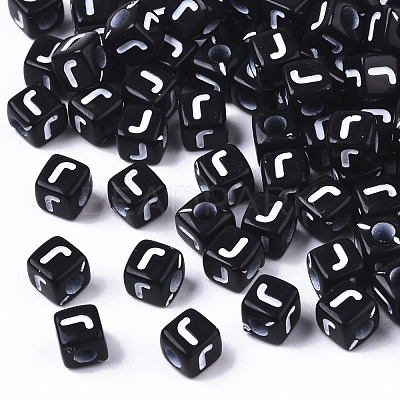 Opaque Acrylic Beads X-SACR-N002-01J-1