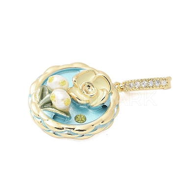 Brass Enamel Pendants KK-F886-03G-05-1