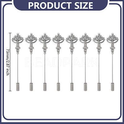 8Pcs Brass & Alloy Beads Brooches JEWB-GO00003-1