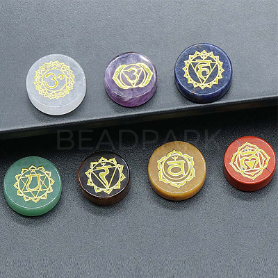1 Set Chakra Theme Natural Gemstone Display Decorations G-FG0001-05-1