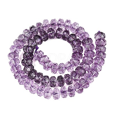 Crackle Transparent Glass Beads Strands GLAA-N068-03A-10-1