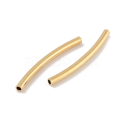 Brass Curved Tube Beads KK-H503-04G-01-1