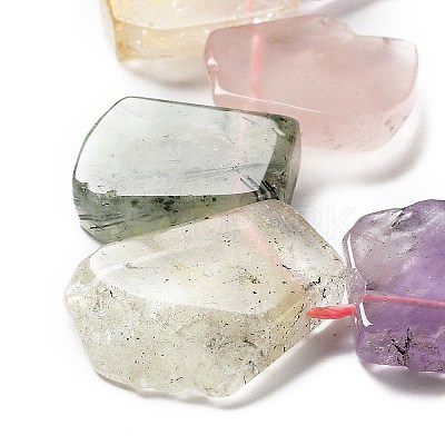 Natural Amethyst & Quartz Crystal & Rose Quartz & Prehnite & Citrine Beads Strands G-P528-K02-01-1