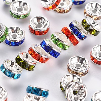 Brass Grade A Rhinestone Spacer Beads RB-A014-Z8mm-S-1