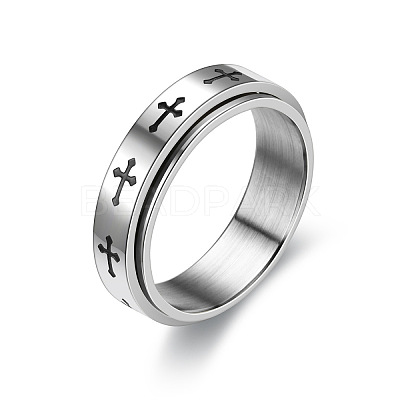 201 Stainless Steel Rotatable Finger Ring RELI-PW0001-018E-01P-1
