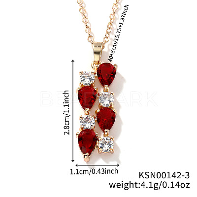 Brass Cubic Zirconia Long Tassel Pendant Necklaces for Fashionable Statement Style DV3387-3-1