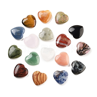 Heart Natural Mixed Gemstone Palm Stones G-C134-06A-1