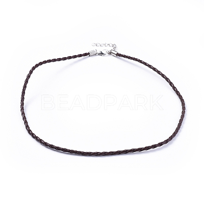 Trendy Braided Imitation Leather Necklace Making NJEW-S105-002-1