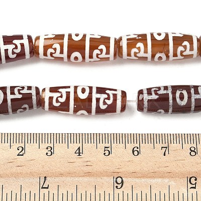 Rice Shape Tibetan Style dZi Beads Strands G-A269-A04-01-1