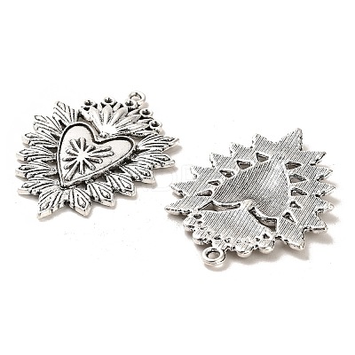 Tibetan Style Alloy Pendants Rhinestone Setting FIND-C043-025AS-1
