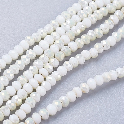Electroplate Glass Faceted Rondelle Beads Strands EGLA-D020-4x3mm-05-1