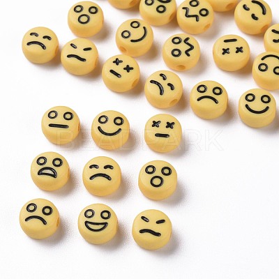 Opaque Light Khaki Acrylic Beads MACR-N008-42-C04-1