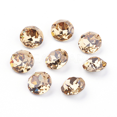 Pointed Back & Back Plated K9 Glass Rhinestone Cabochons RGLA-J012-10mm-246-1