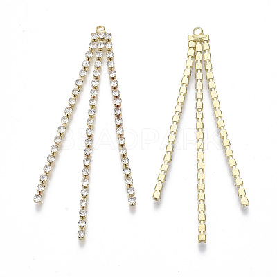 Brass Rhinestone Cup Chain Big Pendants KK-R129-09G-1