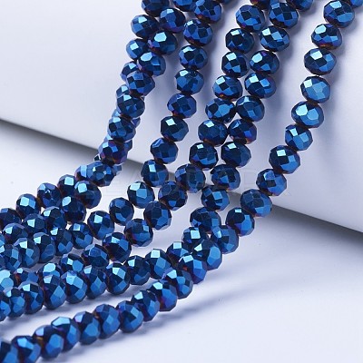 Electroplate Transparent Glass Beads Strands EGLA-A034-T6mm-UA02-1