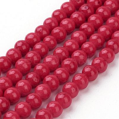 Natural Mashan Jade Round Beads Strands G-D263-4mm-XS31-1