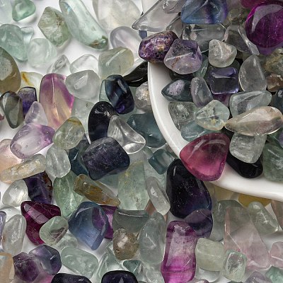 Natural Green Fluorite Chip Beads X-G-M364-06-1