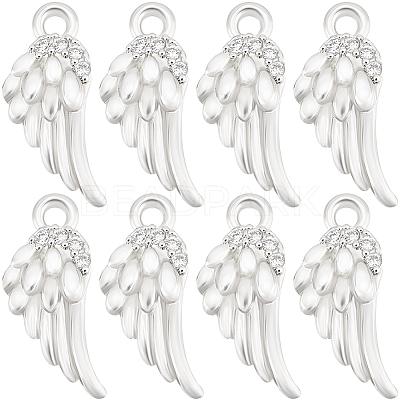 10Pcs Brass Micro Pave Clear Cubic Zirconia Charms KK-BBC0026-21-1