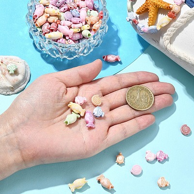 400Pcs 5 Styles Craft Style Acrylic Beads MACR-YW0003-14-1