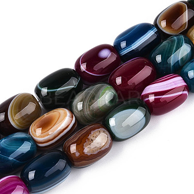 Natural Agate Beads Strands G-N356-02A-07-1
