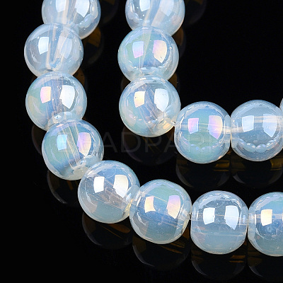 Electroplate Transparent Glass Beads Strands GLAA-T032-T6mm-AB14-1