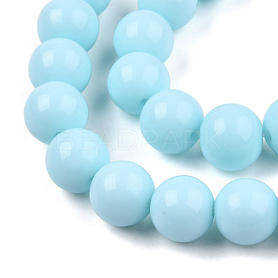 Opaque Solid Color Glass Beads Strands GLAA-T032-P4mm-10-1-1